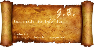 Gulrich Borbála névjegykártya